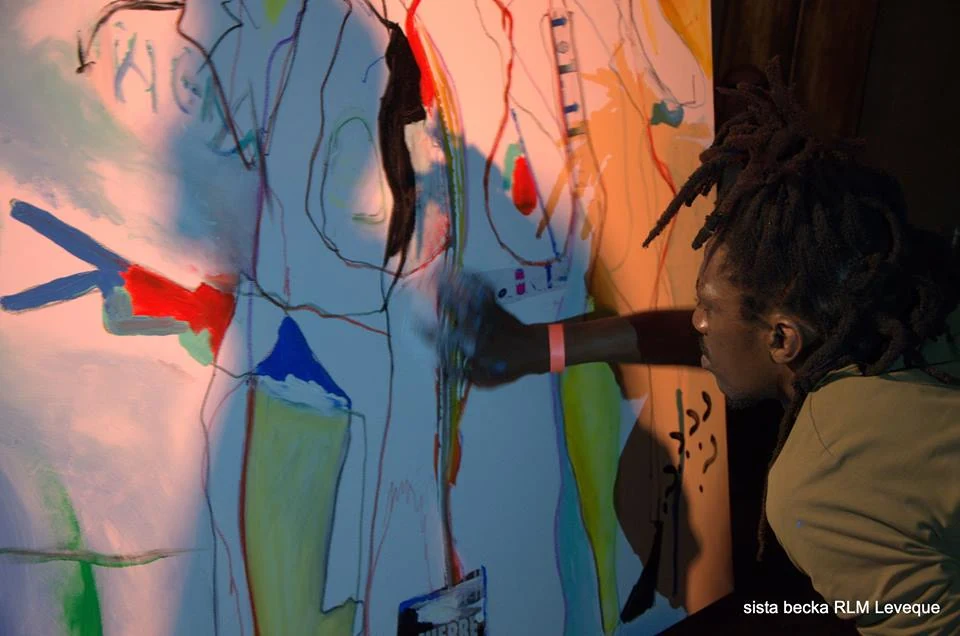 Geste de peinture en performance